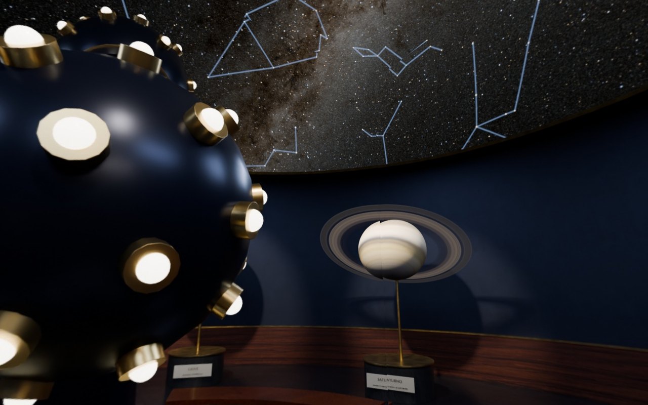 Il Planetario, con il proiettore e le costellazioni sulla cupola